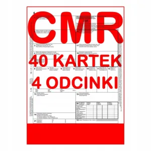 CMR List Przewozowy 40 kartek - 4 odcinki - 10 kompletów