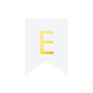 Baner DIY, 16 cm, biały, literka "E" [stwórz swój napis na imprezę,dekoracja]