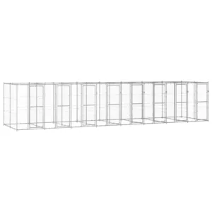 Kojec zewnętrzny dla psa, stal galwanizowana, 19,36 m²