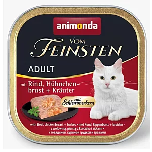 ANIMONDA Vom Feinsten Classic Cat wołowina, pierś z kurczaka i zioła - mokra karma dla kota - 100 g