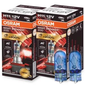 Mocne żarówki H11 OSRAM Night Breaker +200% + W5W