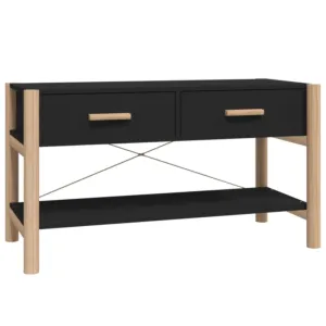 Szafka pod TV, czarna, 82x38x45 cm, materiał drewnopochodny