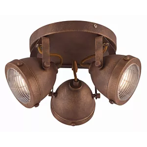 FRODO LAMPA SUFITOWA PLAFON 3X40W GU10 RDZAWY