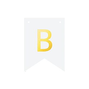 Baner DIY, 16 cm, biały, literka "B" [stwórz swój napis na imprezę,dekoracja]