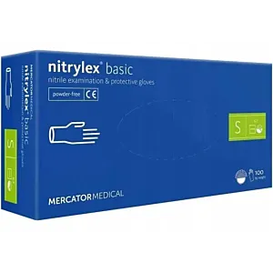 Rękawice Nitrylowe 100 szt. Nitrylex Basic Dark Blue 7-S