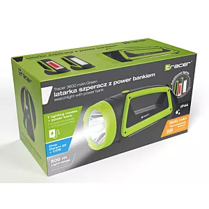 Tracer GREEN latarka szperacz z powerbankiem  3600mAh