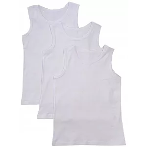 ZESTAW 3-PAK PODKOSZULEK chłopięcy na szelkach koszulka biel 146/152 Y859B
