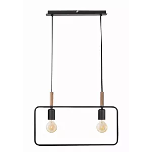 FRAME LAMPA WISZĄCA 2X60W E27 CZARNY