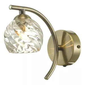 Kinkiet Nakita Wall Light Antique Brass With Twisted Open Glass