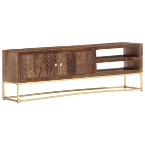 Szafka pod TV, 138x30x46 cm, lite drewno mango