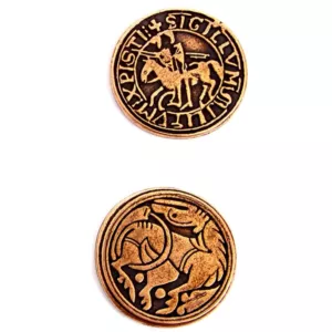 Średniowieczna Miedziana Metalowa Moneta 1 szt