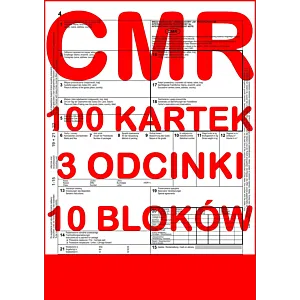 CMR List Przewozowy 100 kartek - 3 odcinki - 33 komplety - 10 szt.