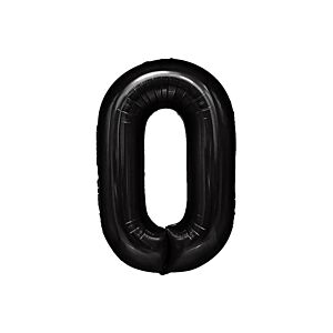 Balon foliowy "cyfra 0", czarna, 100 cm [balon na hel, cyfra duża, urodziny]