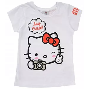 KOSZULKA T-SHIRT HELLO KITTY kotek BIAŁA BAWEŁNA 122 R060F