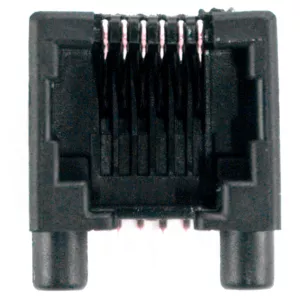 Gniazdo RJ12 6p6c poziome czarne styki 6 pin