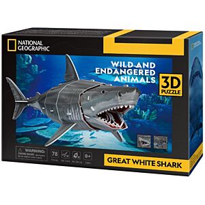 Puzzle 3D Żarłacz biały 78 elementów CubicFun