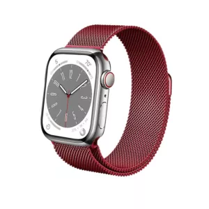 Crong Milano Steel – Pasek ze stali nierdzewnej do Apple Watch 38/40/41 mm (czerwony)