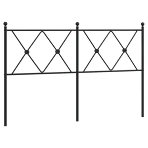 Metalowe wezgłowie, czarne, 137 cm