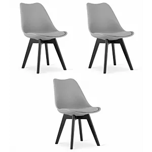 Krzesło MARK - szare / nogi czarne x 3