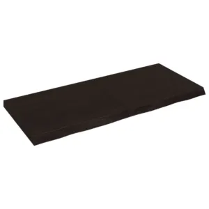 Półka, ciemnobrązowa, 140x60x(2-6) cm, wykończone drewno dębowe