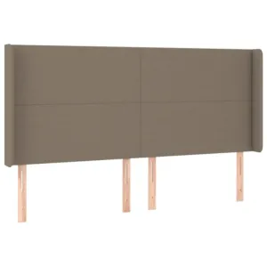 Zagłówek uszak, taupe, 203x16x118/128 cm, tkanina