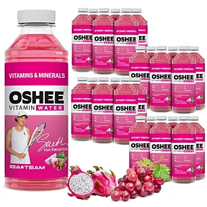 24x OSHEE Vitamin Water witaminy i minerały winogrona - dragonfruit 555 ml