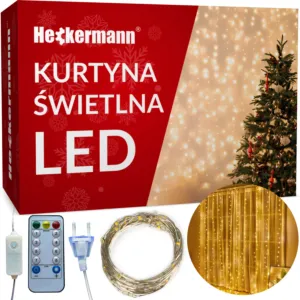 Girlanda LED Heckermann YS-0003 3x3m 300LED Warm Kurtyna świetlna Lampki wiszące