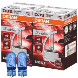 Żarniki D3S OSRAM Night Breaker Laser +220% + W5W