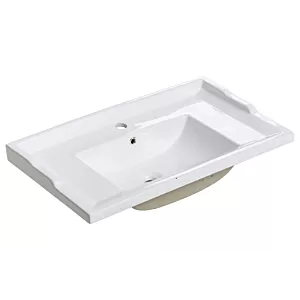 Umywalka ceramiczna, łazienkowa, Retro, 81x46x22 cm, biały