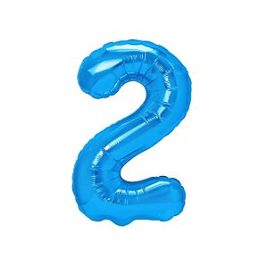 Balon foliowy "cyfra 2", ciemno niebieska, 100 cm [balon na hel, cyfra duża, urodziny]