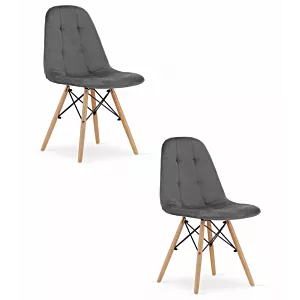 Krzesło DUMO - ciemny szary aksamit x 2