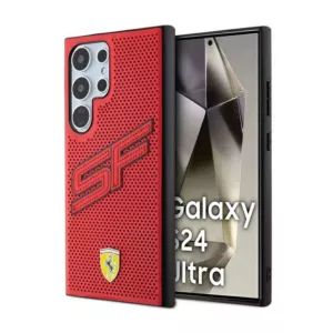 Ferrari Big SF Perforated - Etui Samsung Galaxy S24 Ultra (czerwony)