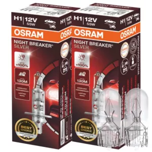 Mocne żarówki H1 OSRAM Night Breaker Silver + W5W