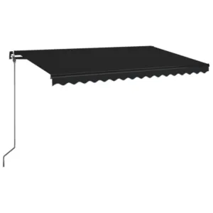 Ręcznie zwijana markiza z LED, 400 x 350 cm, antracytowa