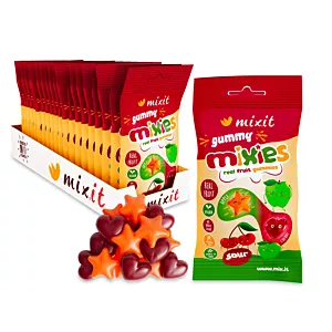 Mixit MIXIES  Żelki o smaku Jabłka i Czereśni 35g