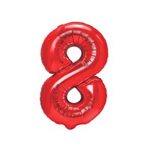 Balon foliowy "cyfra 8", czerwona, 100 cm [balon na hel, cyfra duża, urodziny]