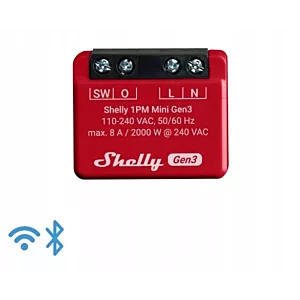 Sterownik Shelly 1PM Mini Gen3 1-kanałowy z pomiarem mocy WiFi Matter