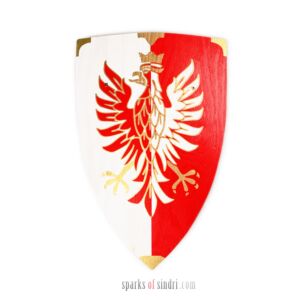 Duża Tarcza Polska | Drewno | 40 cm | Młody Rycerz Larp Karnawał