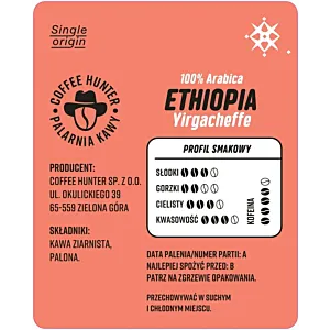 Etiopia Yirgacheffe KAWA ZIARNISTA - 1000 g