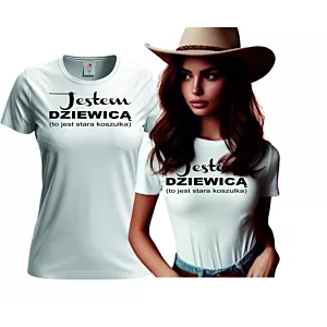 KOSZULKA DAMSKA T-SHIRT PREZENT NA 20 30 40 T-shirt damski Jestem Dziewicą