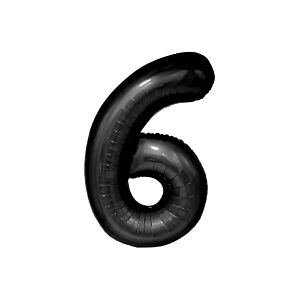 Balon foliowy "cyfra 6", czarna, 100 cm [balon na hel, cyfra duża, urodziny]