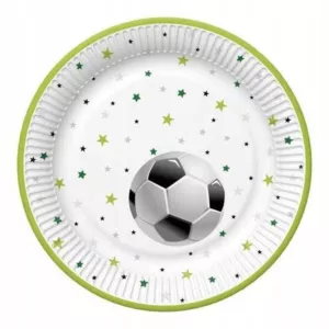 TALERZYKI PAPIEROWE Football piłka nożna 18cm 8szt.