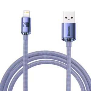 Kabel USB do Lightning Baseus Crystal, 2.4A, 2m (fioletowy)