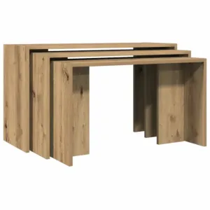 Stoliki wsuwane pod siebie, 3 szt., kolor dąb artisan