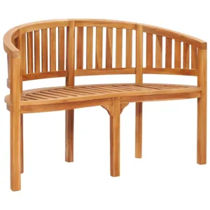 Ławka w kształcie banana, 120 cm, lite drewno tekowe