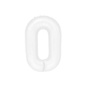 Balon foliowy "cyfra 0", biała, 100 cm [balon na hel, cyfra duża, urodziny]