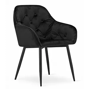 Krzesło FORIO - czarny aksamit / nogi czarne x 1