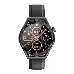 Smartwatch  Rubicon RNCE88-1 Czarny- Czarny Pasek Silikonowy + Czarny Pasek Skórzany