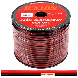 Przewód kabel głośnikowy CCA OFC 50cm 2x1.5mm LEXT