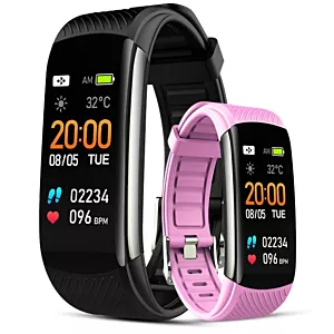 Smartband Giewont Fit&GO Duo GW200-4 - Black + Pasek Think Pink